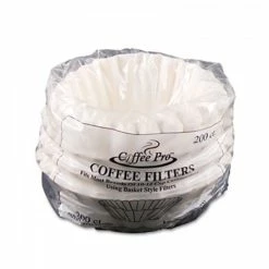 Coffee Filters Coffee Pro Basket Filters For Drip Coffee Makers, 10 To 12-Cups, White, 200 Filters/Pack