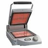 Panini Press Cadco CPG-10FC(220) Single Panini Grill With Smooth Clear Glass-Ceramic Plates, 220V