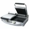 Panini Press Cadco CPG-20 Double Panini Grill With Ribbed Top, Black Glass Ceramic Plates, 208-240V -BUNN SHOP Cadco CPG 20 Double Panini Grill with Ribbed Top Black Glass Ceramic Plates 307194 large