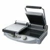 Panini Press Cadco CPG-20F Double Panini Grill With Smooth Black Glass Ceramic Plates, 208-240V