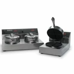 Waffle Makers Nemco 7000A-2S240 SilverStone Non-Stick Dual Waffle Maker - 240V