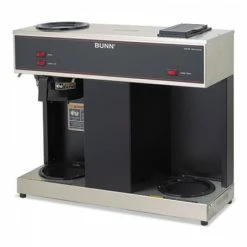 BUNN Coffee Brewers Pour-O-Matic Three-Burner Pour-Over Coffee Brewer, Stainless Steel, Black